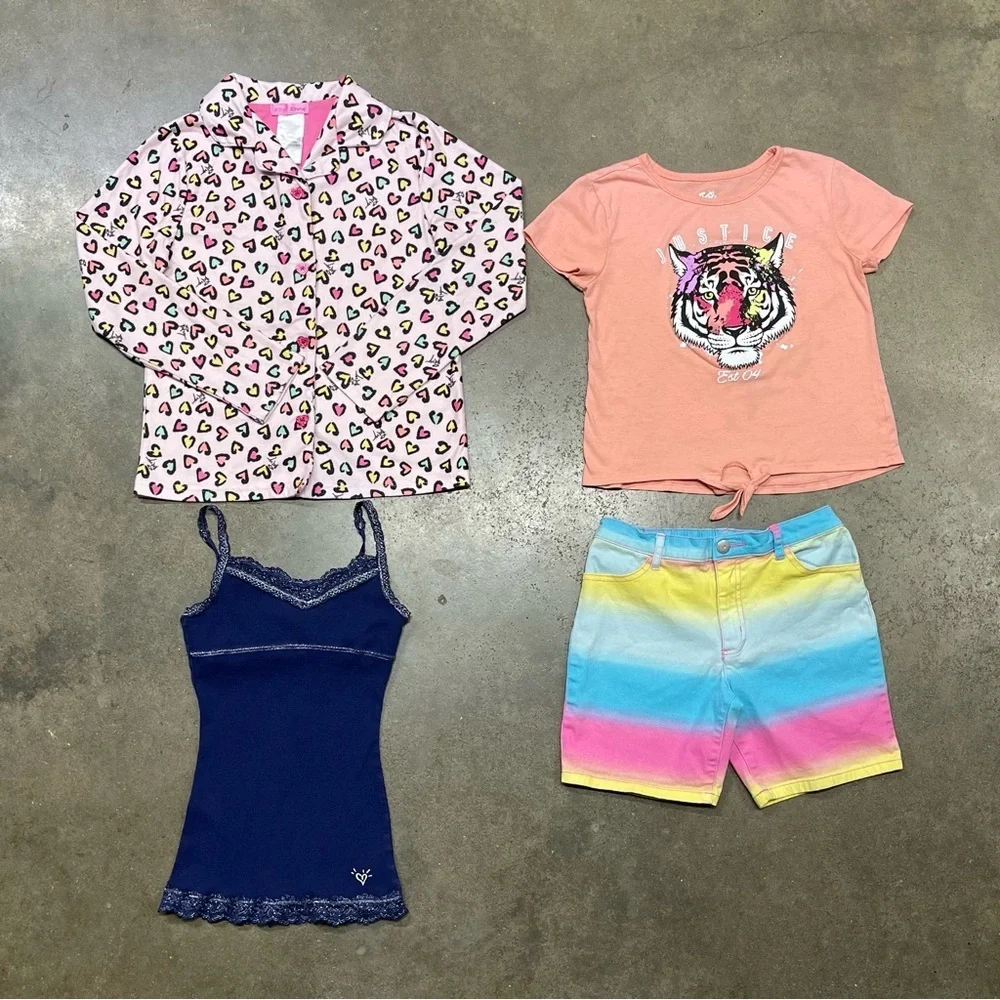 Girls Clothing Lot Justice Wonder Nation Betsy Johnson Leggings Tops